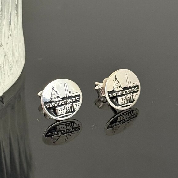 Jewelry - Washington, D.C. Earrings S925 Sterling Silver Handmade Ear Stud